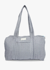 Daphne Travel Weekender Zip Tote Bag (Black Gingham)