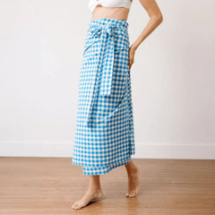 Blue Bay Gingham Tie Sarong