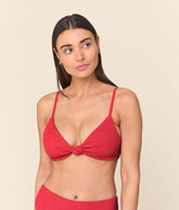 The Santorini Bikini Top - Seersucker - Chrysanthemum
