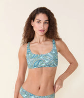 The Devon Bikini Top - Eco Nylon - Poolside Paisley