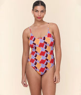 The Amalfi One Piece - Eco Nylon - Mod Geo - Long Torso