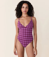 The Lanikai One Piece - Plaid - Crocus Plaid - Long Torso