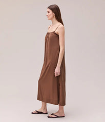 Womens Breezy Cotton Dress - Light Cotton Blend - Brunette