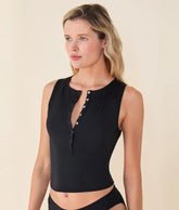 The Malibu Tank Top - Eco Nylon - Black