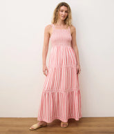 Selene Maxi Dress (Hibiscus/Sand Stripe)