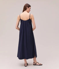 Womens Breezy Cotton Dress - Light Cotton Blend - Evening Blue