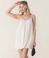 The Harbor Mini Dress - Ribbon Stripe - Antique