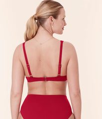 The Dalia Bikini Top - Eco Nylon - Garnet