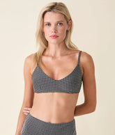 The Molokai Bikini Top - Houndstooth - Black Houndstooth