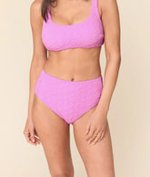 The High Rise Bikini Bottom - Textured Geo - Frosting