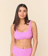 The Devon Bikini Top - Textured Geo - Frosting