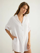 Kaya Oversized Shirt Dress - White