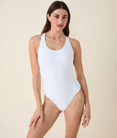 The Tulum One Piece - Eco Nylon - White - Long Torso