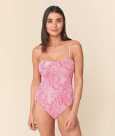 The Mersea One Piece - Garden Jacquard - Peachy - Classic