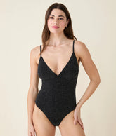 The Lanikai One Piece - Lurex Rib - Black Silver - Classic