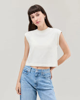 Womens Relaxed Muscle Tee - Pigment Dye Jersey - Bone
