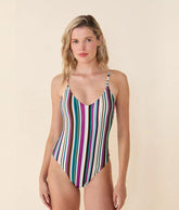 The Palermo One Piece - Eco Nylon - Retro Stripe - Classic