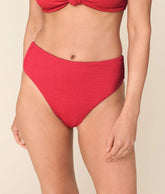 The 90s High Waist Bikini Bottom - Seersucker - Chrysanthemum