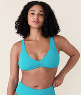The Sicily Bikini Top - Eco Nylon - Cyan