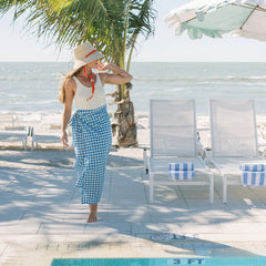 Blue Bay Gingham Tie Sarong