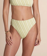 The 90s High Waist Bikini Bottom - Riviera Jacquard - Jasmine