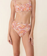 The High Rise Bikini Bottom - Eco Nylon - Sunset Paisley