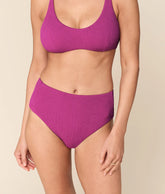 The High Rise Bikini Bottom - Seersucker Wave - Juicy