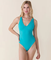 The Elwood One Piece - Eco Nylon - Cyan - Long Torso