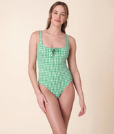 The Macao One Piece - Crinkle Gingham - Green Gingham - Classic