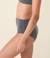 The High Waist Bikini Bottom - Houndstooth - Black Houndstooth