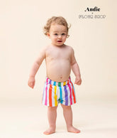 The Boys Swim Trunk - Poly Stretch - Rainbow Wide Stripe