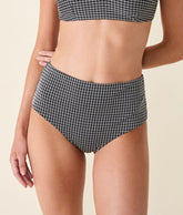 The High Waist Bikini Bottom - Houndstooth - Black Houndstooth