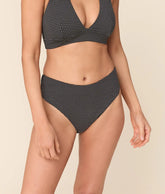 The 90s High Waist Bikini Bottom - Polka Dot - Black Dot