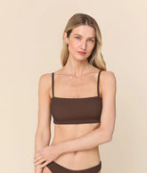 The Cabo Bikini Top - Seersucker - Shaved Chocolate