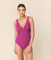 The Bonita One Piece - Seersucker Wave - Juicy - Long Torso