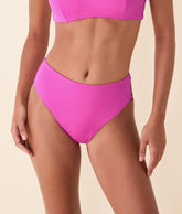 The 90s High Waist Bikini Bottom - Eco Nylon - Azalea