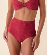 The Super High Waist Bikini Bottom - Paisley - Paprika