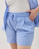 Womens Palermo Short - Poly Seer Sucker Stripe - Blue Stripe