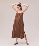 Womens Breezy Cotton Dress - Light Cotton Blend - Brunette