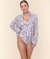 The Coastal Button Up - Lightweight Rayon - Botanical Floral