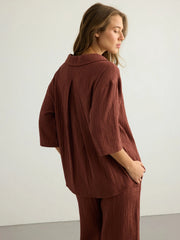 Kaya Boyfriend Shirt - Terracotta