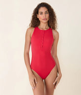The Malibu One Piece - Eco Nylon - Cherry Red - Long Torso