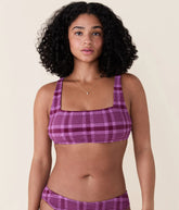 The Rye Bikini Top - Plaid - Crocus Plaid