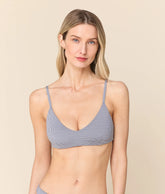 The Molokai Bikini Top - Micro Gingham - Juniper