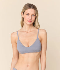 The Molokai Bikini Top - Micro Gingham - Juniper