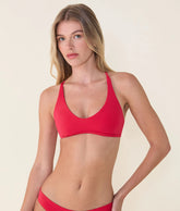 The Valencia Bikini Top - Flat - Cherry Red