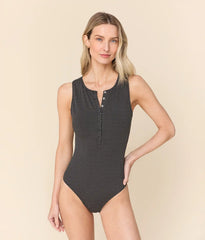 The Malibu One Piece - Polka Dot - Black Dot - Classic