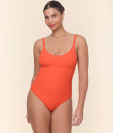 The Honolulu One Piece - Eco Ribbed - Vermillion - Long Torso