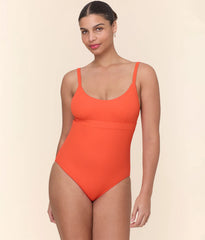 The Honolulu One Piece - Eco Ribbed - Vermillion - Long Torso