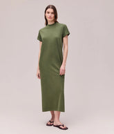 Womens Relaxed Tee Maxi Dress - Pigment Dye Jersey - Cypress
